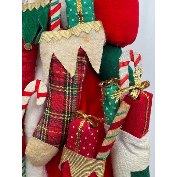 Vintage Santa Clause Ornament Hand Painted With Stockings Gift Box Candy Canes D - Picture 4 of 7